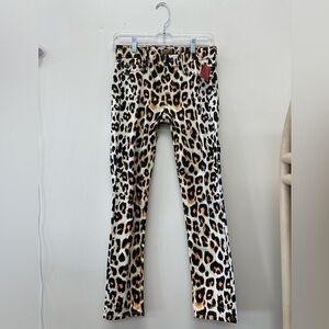 MOTHER Leopard Print Straight Leg Jeans